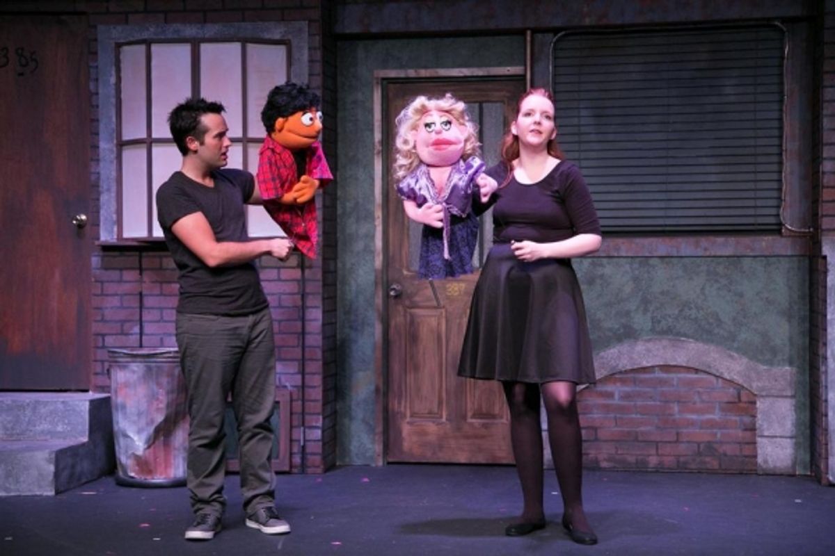 Mike L'Altrella with Princeton and Carey Van Hollen with Lucy T. Slut at 