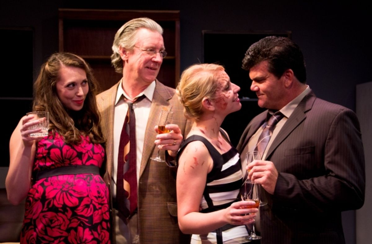 Jess Hughes, Huck Huckaby, Molly Karrasch, and Brian Coughlin in TIME STANDS STILL.  Photo by Christopher Loveless. at 