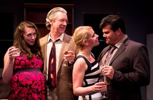 Jess Hughes, Huck Huckaby, Molly Karrasch, and Brian Coughlin in TIME STANDS STILL.   Photo