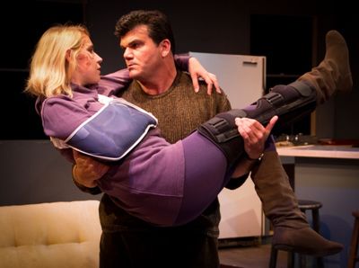 Molly Karrasch and Brian Coughlin in TIME STANDS STILL.  Photo by Christopher Loveles Photo