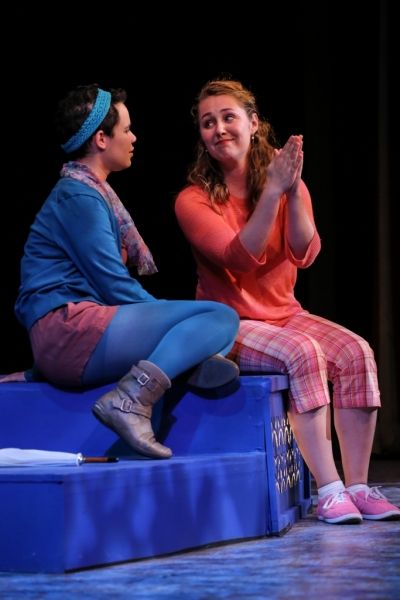 Myia Johnson as Hermia, Cassie Jo Fastabend as Helena Photo