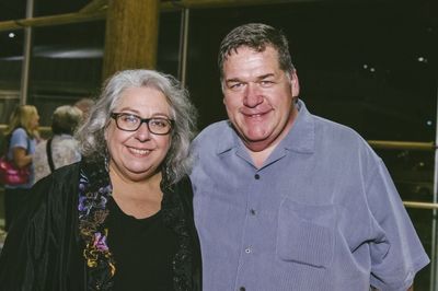 Cast members Jayne Houdyshell (Alma) and Delaney Williams (Otto)  Photo