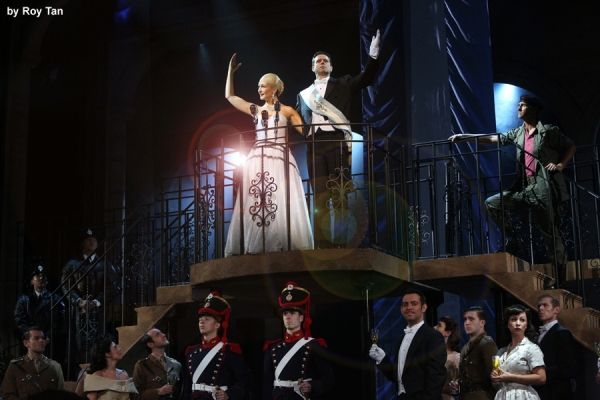 Madalena Alberto as Evita and Ben Forster as Augustin Magaldi Photo