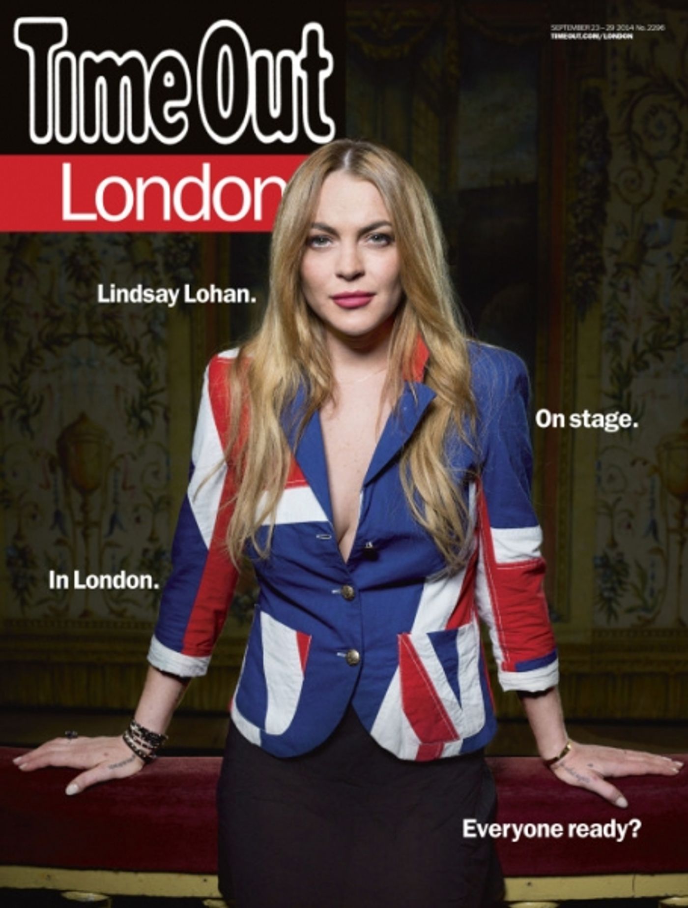 Photo Flash: SPEED-THE-PLOW Star Lindsay Lohan Dons Union Jack in Time Out London Cover  Image
