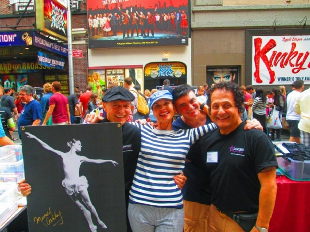 James Dybas (George M!), Penny Worth (Grand Hotel), Lawrence Leritz (Fiddler On The Roof) and DO40 Prez John Sefakis at 