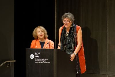 LPTW Presidents Maxine Kern and Pamela Hunt welcome guests, League of Professional Th Photo
