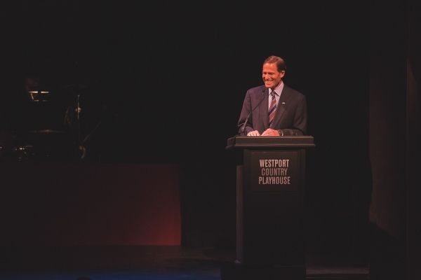 U.S. Senator Richard Blumenthal presents Arthur Levitt with a Certificate of Special  Photo