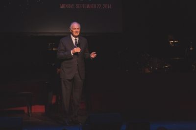 Alan Alda presents Arthur Levitt with the Westport Country Playhouse Leadership Award Photo