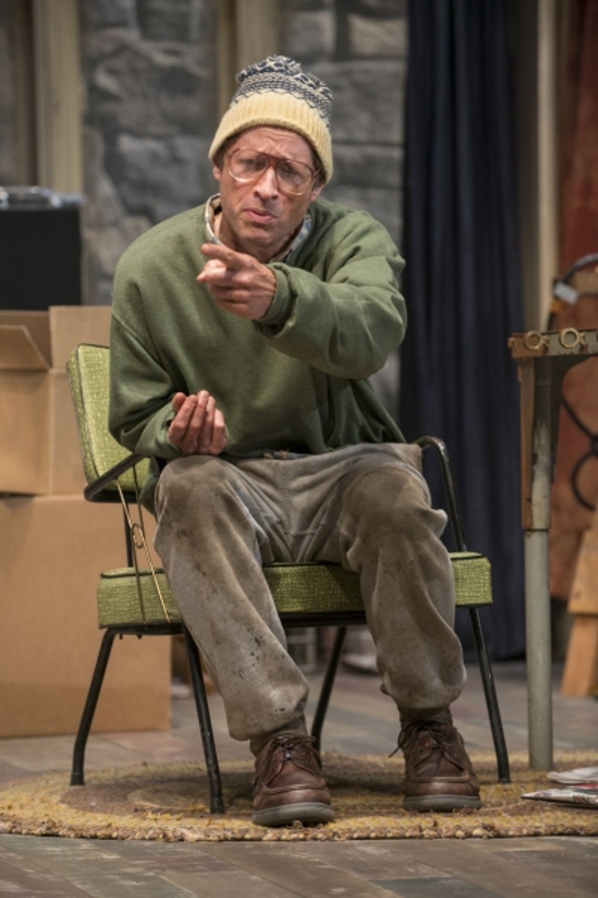 Doc (ensemble member Tim Hopper) expresses concern with his unstable living situation at 