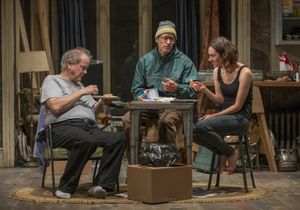 Tommy (ensemble member Francis Guinan), Doc (ensemble member Tim Hopper) and Aimee (Helen Sadler) sit down for late-night chips @ BroadwayWorld Tommy (ensemble member Francis Guinan), Doc (ensemble member Tim Hopper) and Aimee (H Photo