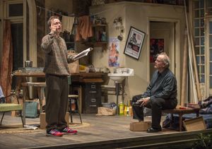 Doc (ensemble member Tim Hopper) passionately discusses a recent dream with Tommy (ensemble member Francis Guinan) @ BroadwayWorld Doc (ensemble member Tim Hopper) passionately discusses a recent dream with Tommy (en Photo