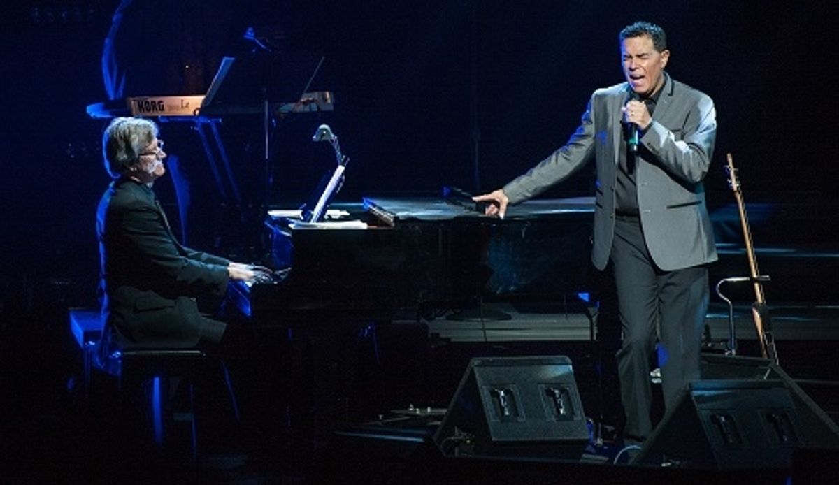 GEORGIA ON MY MIND musical director David Loe plays piano while Clint Holmes performs at 