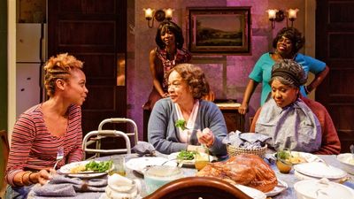 Front row: SHERIA IRVING, S. EPATHA MERKERSON, and ELAIN GRAHAM; Back row: SHARON WAS Photo