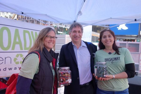 Charles Duell, Co-chair of the Broadway Green Alliance with Rebekah Sale, Coordinator Photo