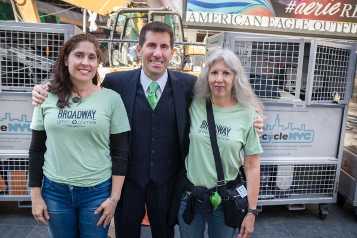 Electronic Recyclers International CEO John Shegarian with Broadway Green AllianceÃ¢â‚¬â„¢s Rebekah Sale and Susan Lupow.  at 