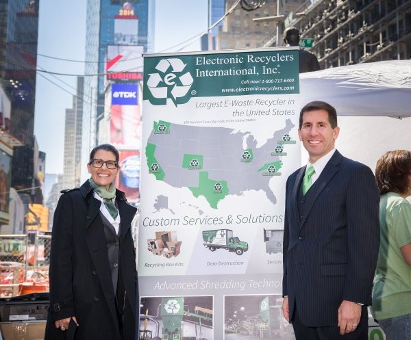 Tammy and John Shegarian, CEO of Electronic Recyclers International.  Photo