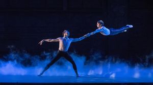 l-r Liam Mower (Older Billy), Elliott Hanna (Billy Elliot) Photo
