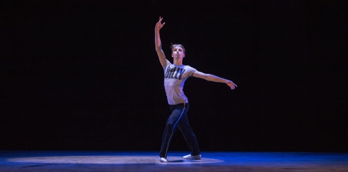 l-r Ruthie Henshall (Mrs Wilkinson), Deka Walsmley (Dad), Elliot Hanna (Billy) at 