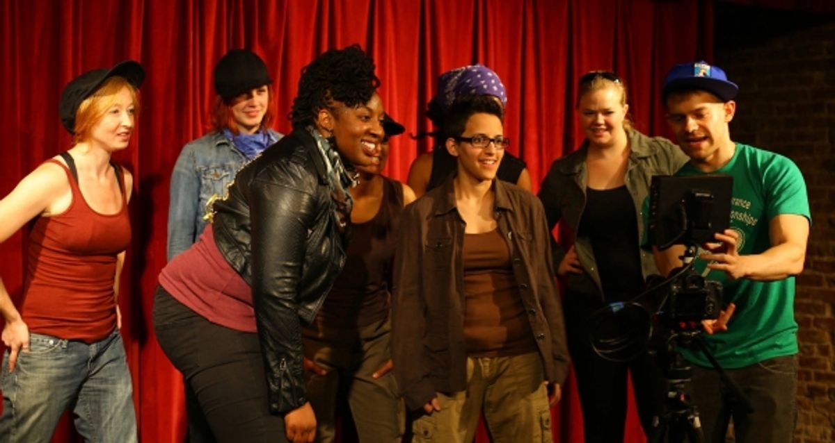 Company members and Andrew Keenan-Bolger at 