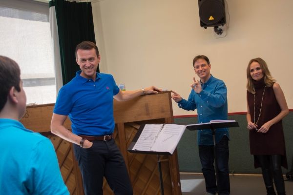 Noah Marlowe, Andrew Lippa, Music Director and Conductor Joel Fram and Kristin Chenow Photo