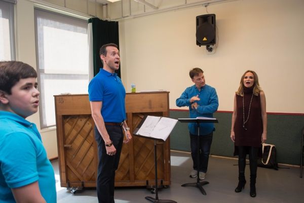 Noah Marlowe, Andrew Lippa, Music Director and Conductor Joel Fram and Kristin Chenow Photo