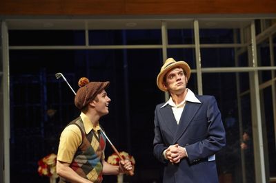 Actors Mickey Ryan (left, as Simple) and Pedar Benson Bate (right, as Mr. Abraham Sle Photo