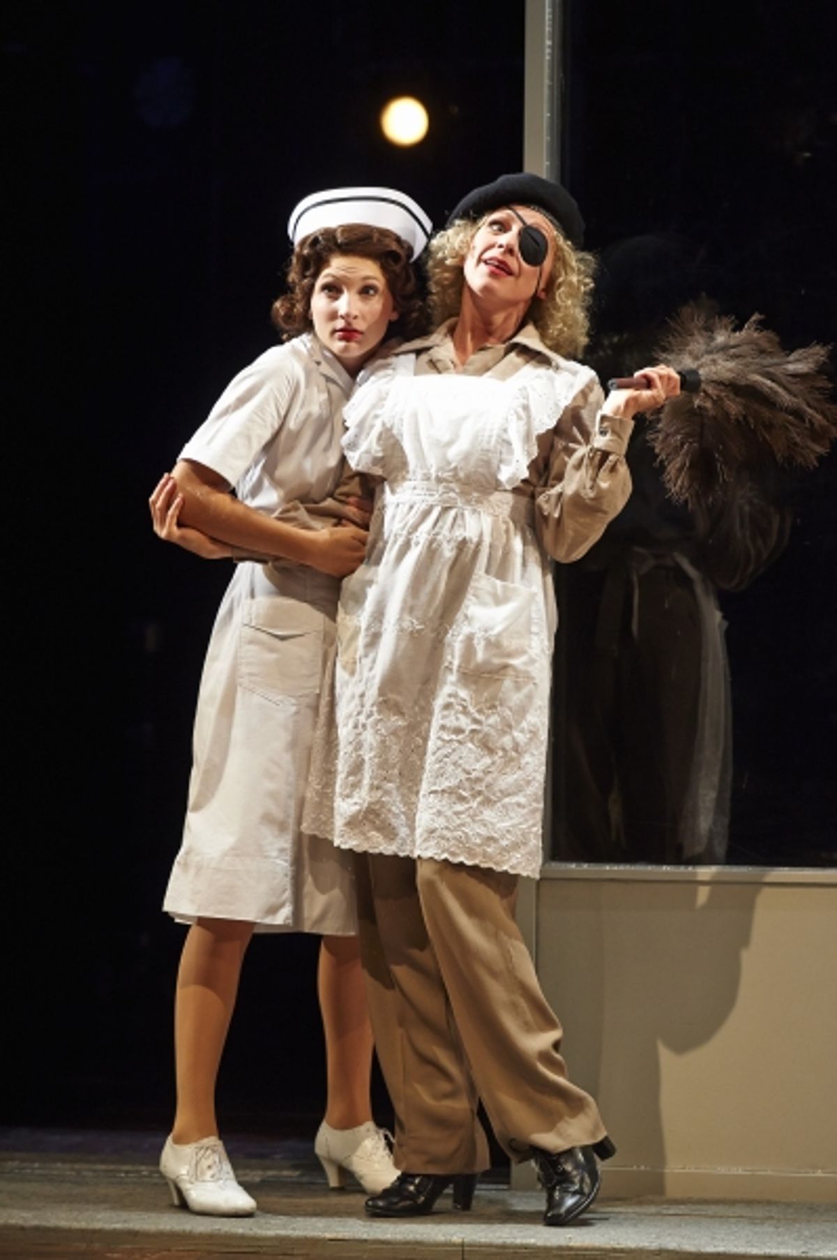 Actors Keri Rene Fuller (left, as Rugby) and Tracee Patterson (right, as Madame Quickly) at 