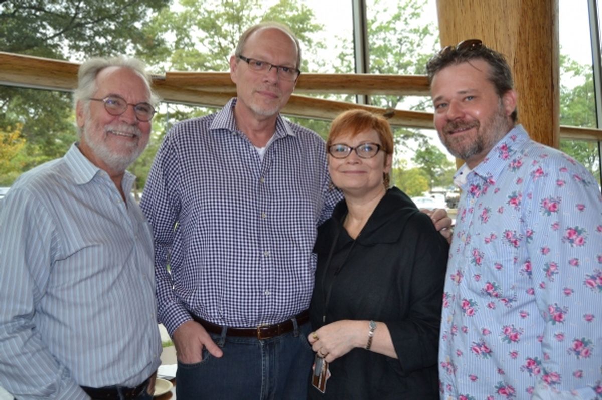 General Manager Ian Pool, Executive Producer Edgar Dobie, director Anita Maynard-Losh and set and projection designer Robbie Hayes  at 