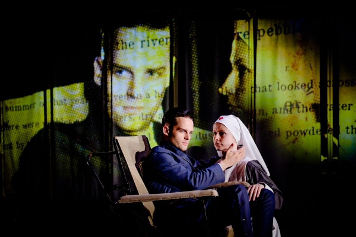 Jude Monk McGowan as Frederic Henry and Laura Atherton as Catherine Barkley at 