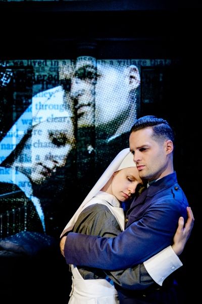 Jude Monk McGowan as Frederic Henry and Laura Atherton as Catherine Barkley Photo