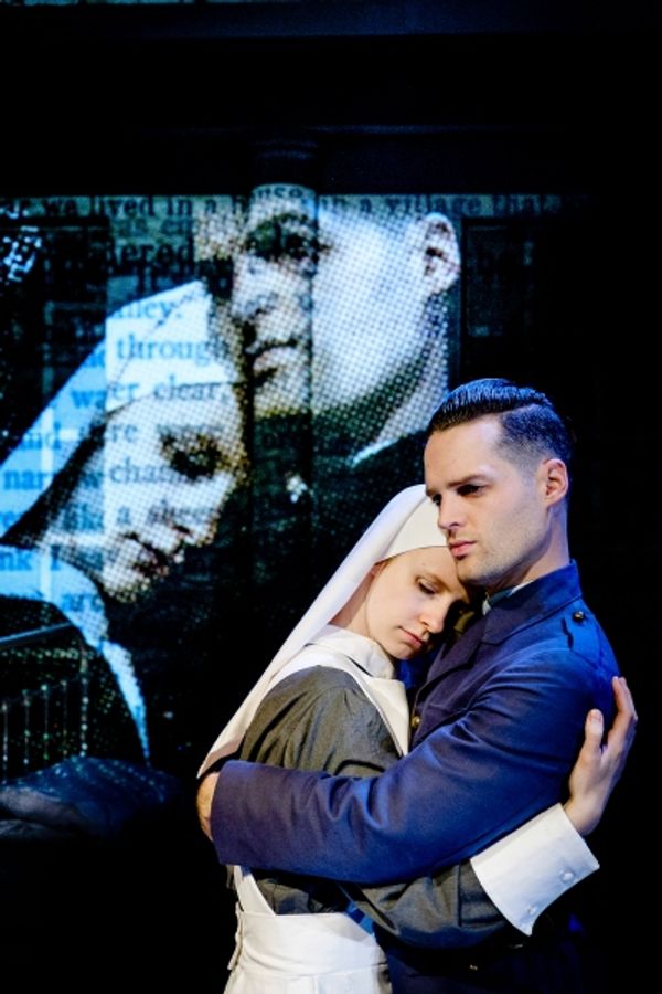 Jude Monk McGowan as Frederic Henry and Laura Atherton as Catherine Barkley Photo