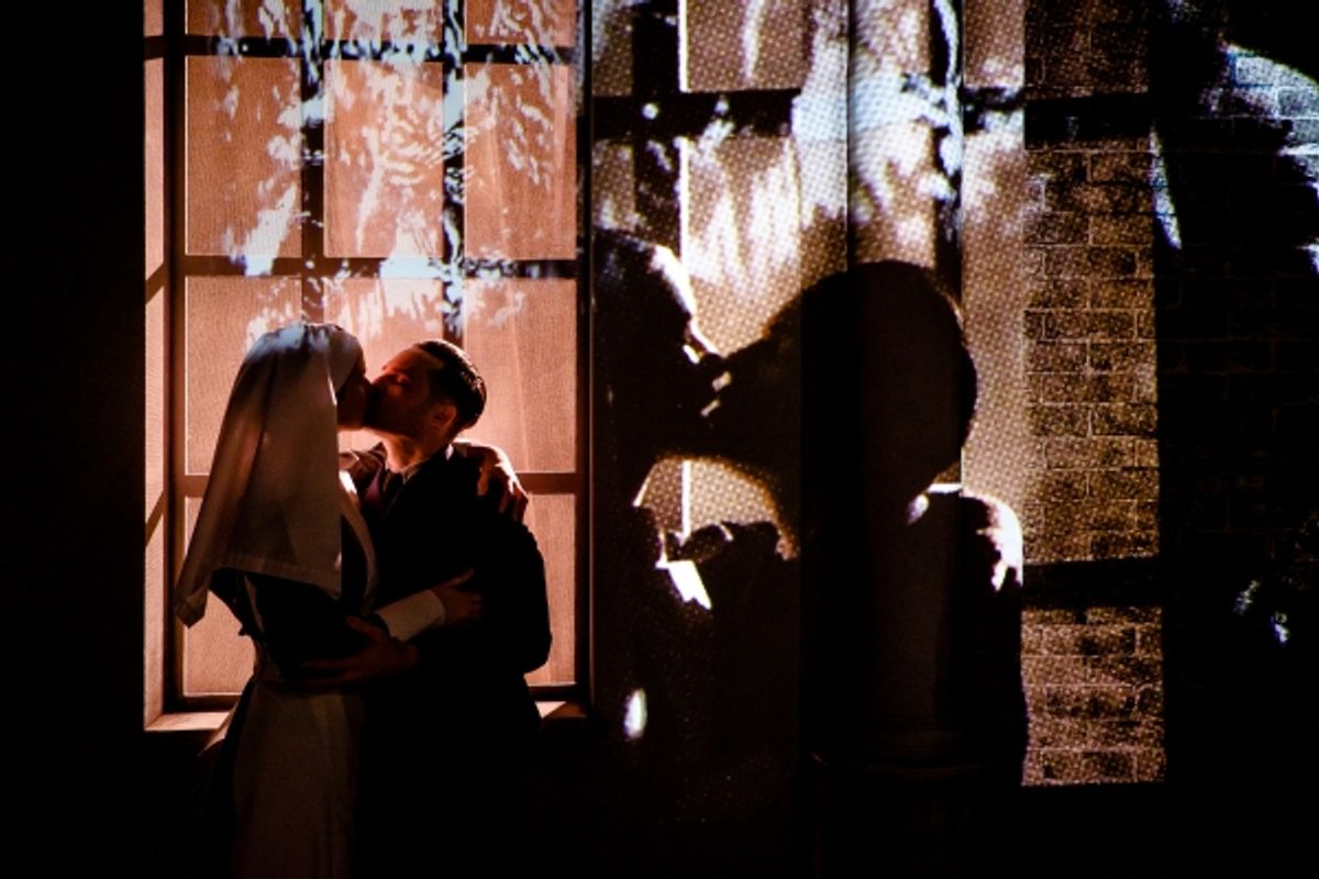 Jude Monk McGowan as Frederic Henry and Laura Atherton as Catherine Barkley at 