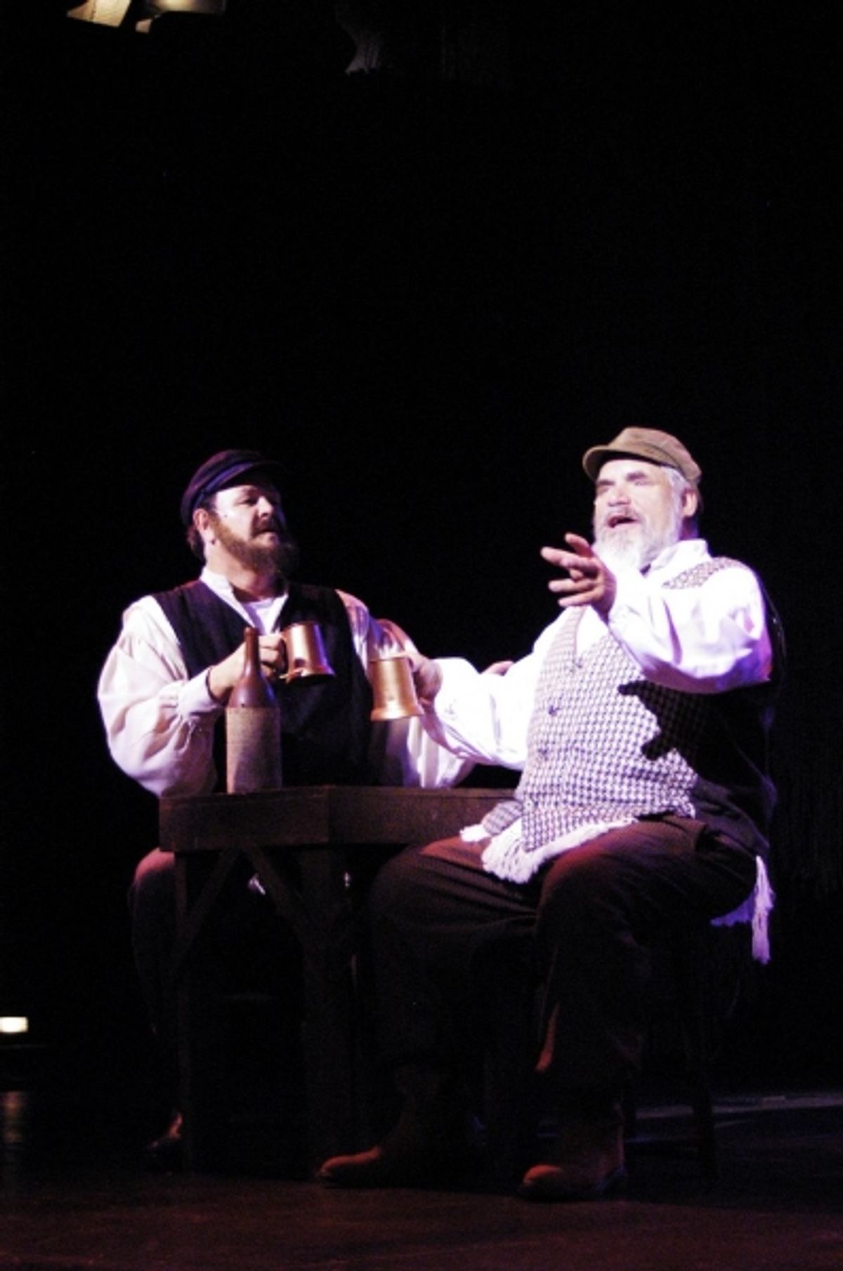 Mark Goetzinger as Lazar Wolf and Douglas E. Stark as Tevye at 