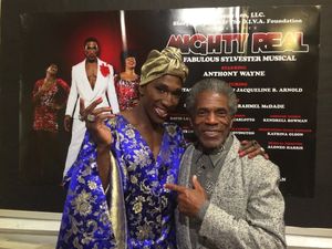 Andre DeShields (left) and Anthony Wayne (right) backstage after the show.   Photo