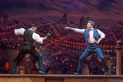Michael Berresse (Hilaire Jussac) and Jason Danieley (Aristide Forestier) Photo