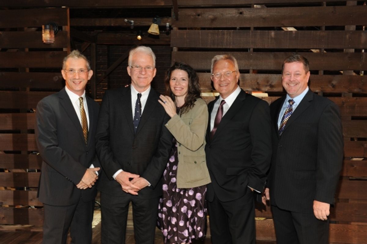Artistic Director Barry Edelstein, Steve Martin, Edie Brickell, Walter Bobbie, and Managing Director Michael G. Murphy at 
