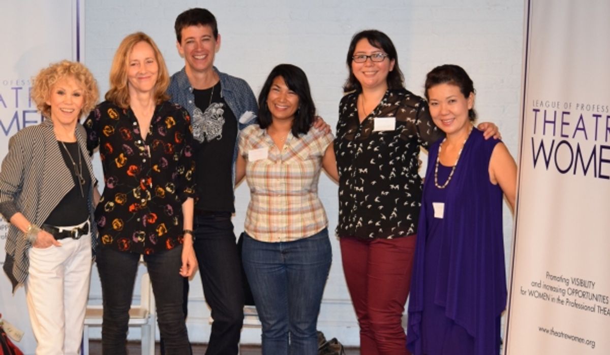 Panelists: Carrie Robbins (Costume Designer/LPTW Member), Jo Bonney (Theatre Director), Rachel Hauck (Set Designer), Elisheba Ittoop (Sound Designer), Christina Watanabe (Lighting Designer), Shigeko Suga (Movement/Choreographer) at 