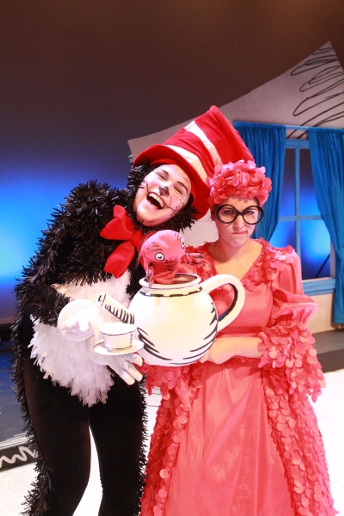 Noah Diaz as The Cat in the Hat and Lauren Krupski at 