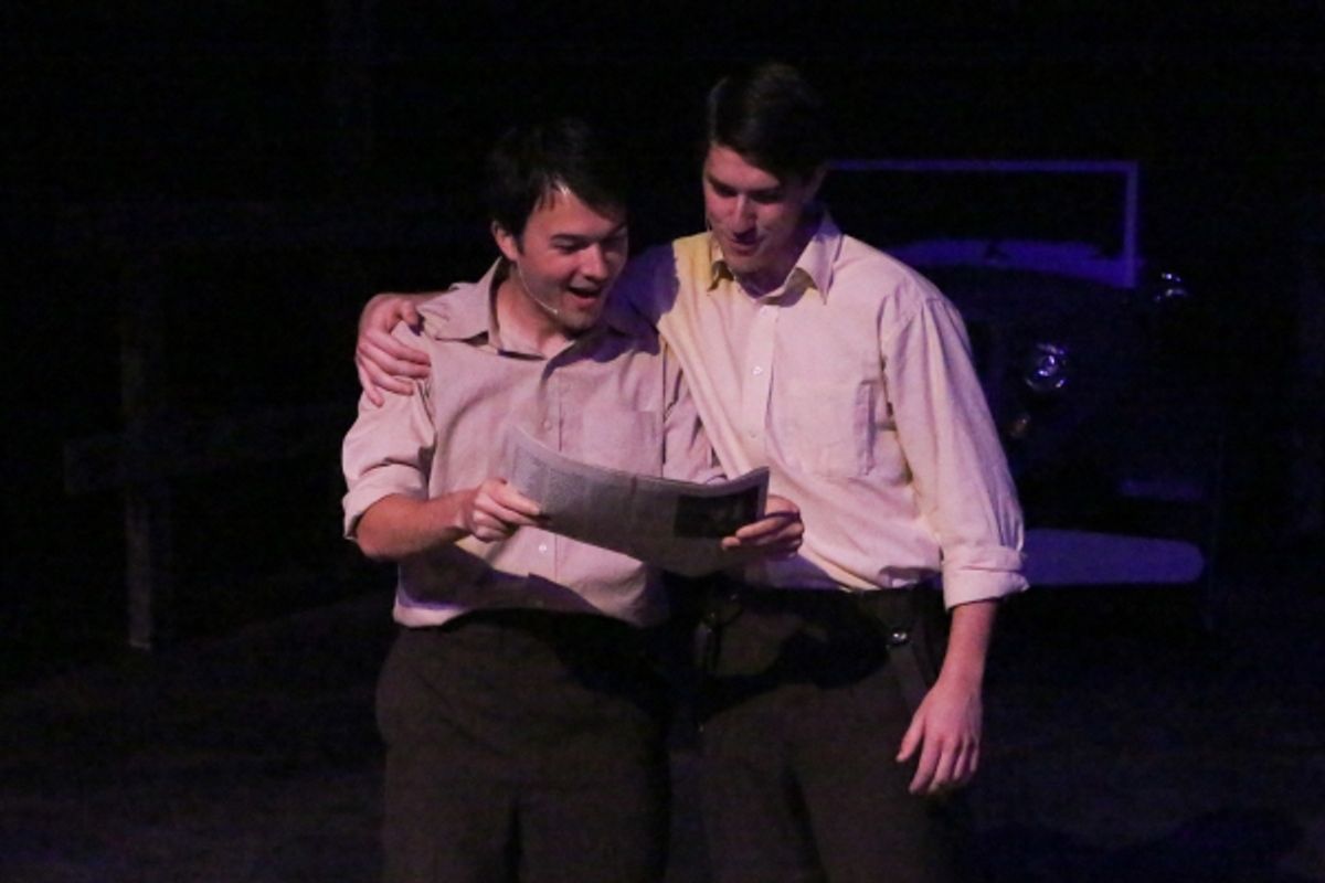 Matt Pentecost and Brendan Ochs as Clyde and Buck Barrow at 