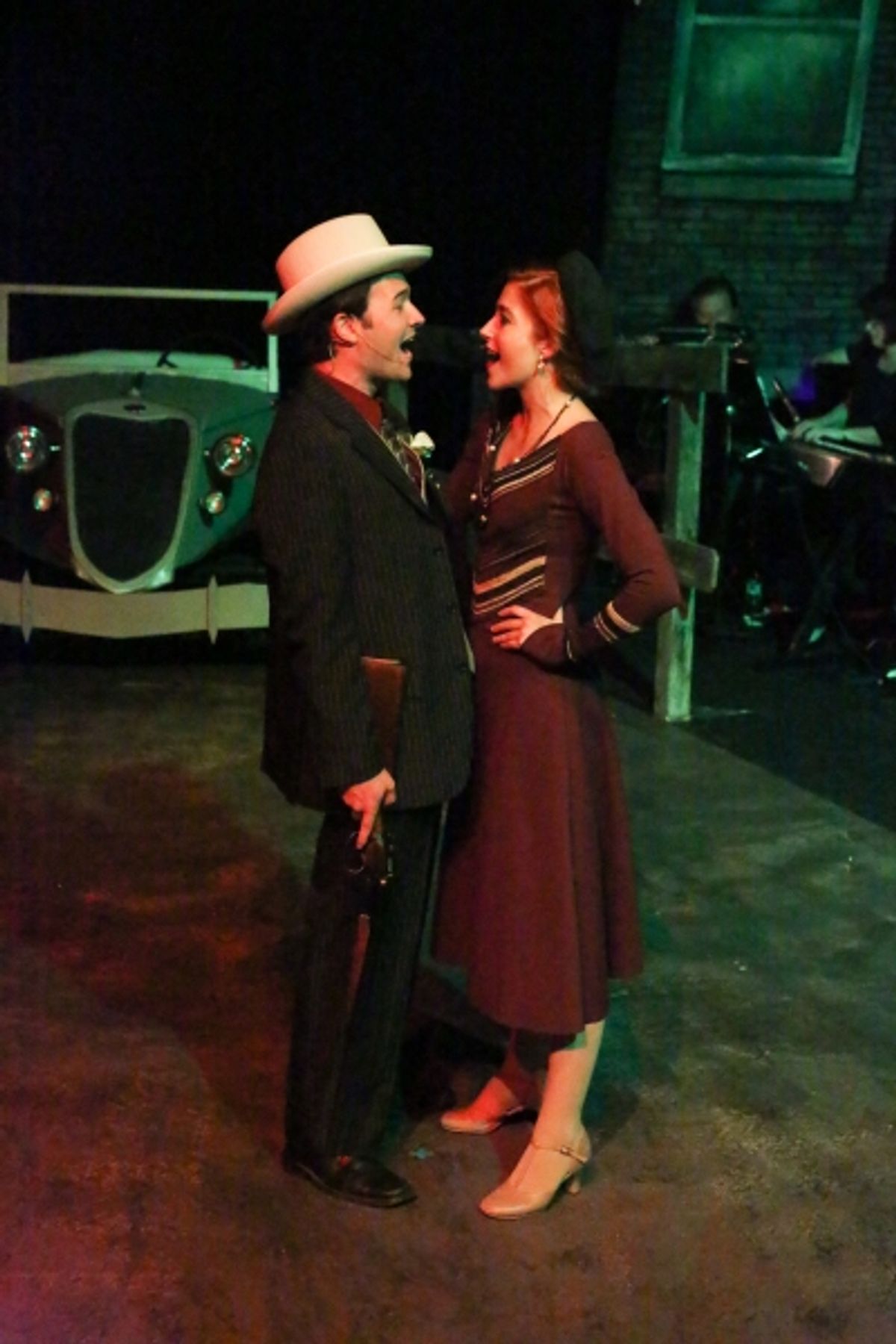 Matt Pentecost as Clyde and Larissa White as Bonnie at 