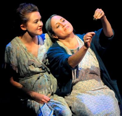 Alissa K. Doyle as Rose of Sharon and Laura Kaya as Ma Joad Photo