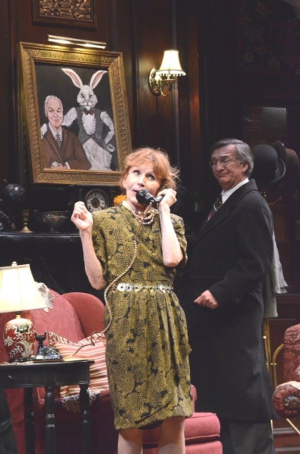 Colleen Smith Wallnau is Veta and John Little is Dr. Chumley Photo