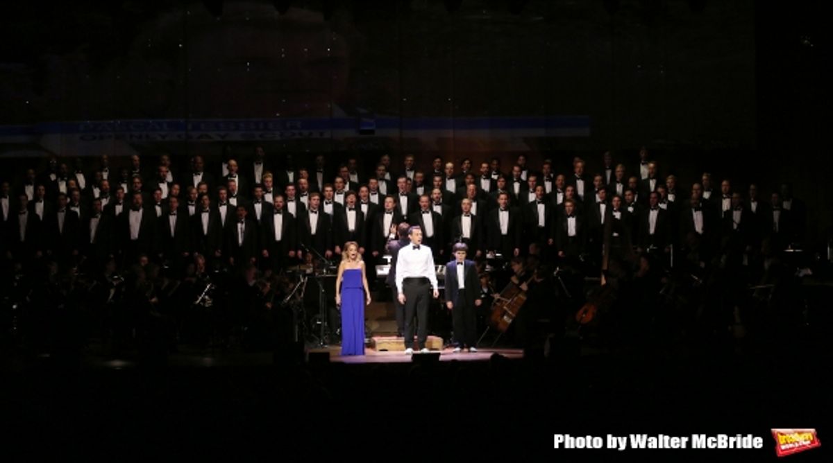 Kristin Chenoweth, Andrew Lippa and Noah Marlowe with The All-Star Broadway Men''s Chorus at 