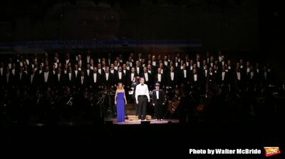 Kristin Chenoweth, Andrew Lippa and Noah Marlowe with The All-Star Broadway Men''s Ch Photo