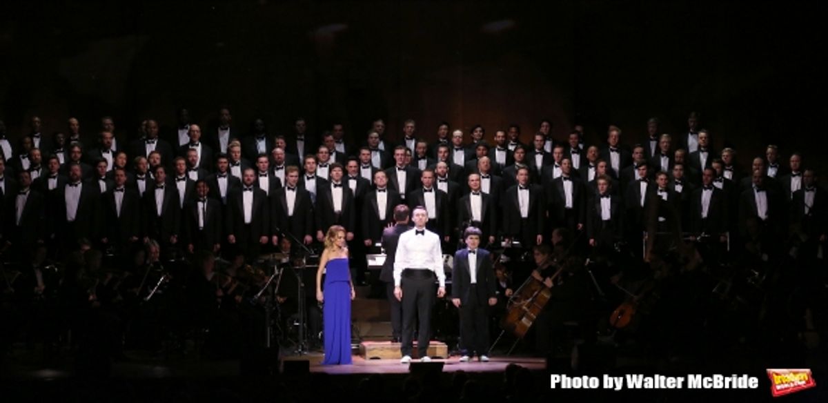 Kristin Chenoweth, Andrew Lippa and Noah Marlowe with The All-Star Broadway Men''s Chorus at 