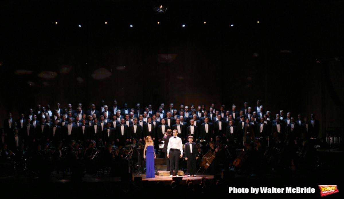 Kristin Chenoweth, Andrew Lippa and Noah Marlowe with The All-Star Broadway Men''s Chorus at 