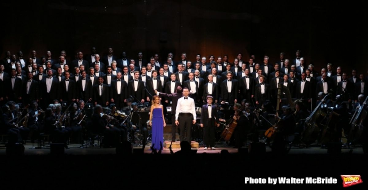 Kristin Chenoweth, Andrew Lippa and Noah Marlowe with The All-Star Broadway Men''s Chorus at 