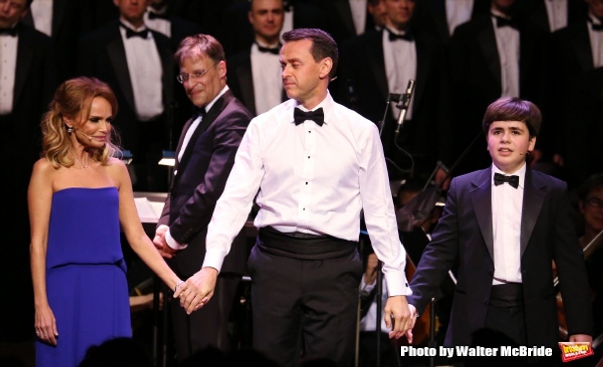 Kristin Chenoweth, Joe Fram, Andrew Lippa and Noah Marlowe with The All-Star Broadway Men''s Chorus at 