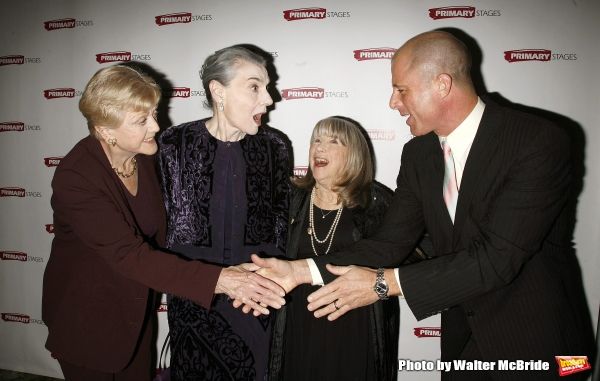 Angela Lansbury, Marian Seldes, Julie Harris with Maxwell Caufield attending the Prim Photo