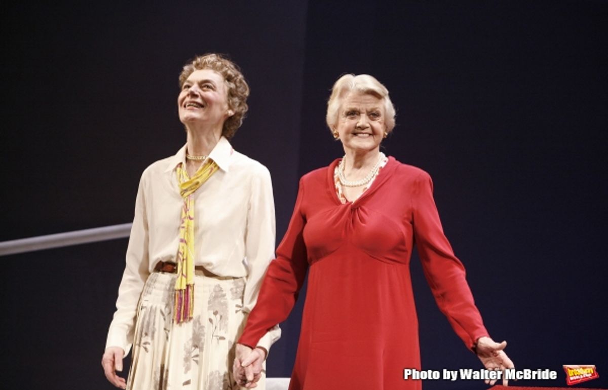 Marian Seldes & Angela Lansbury on stage for The Opening Night Performance Curtain Call for DEUCE at the Music Box Theatre in New York City. May 6, 2007  at 